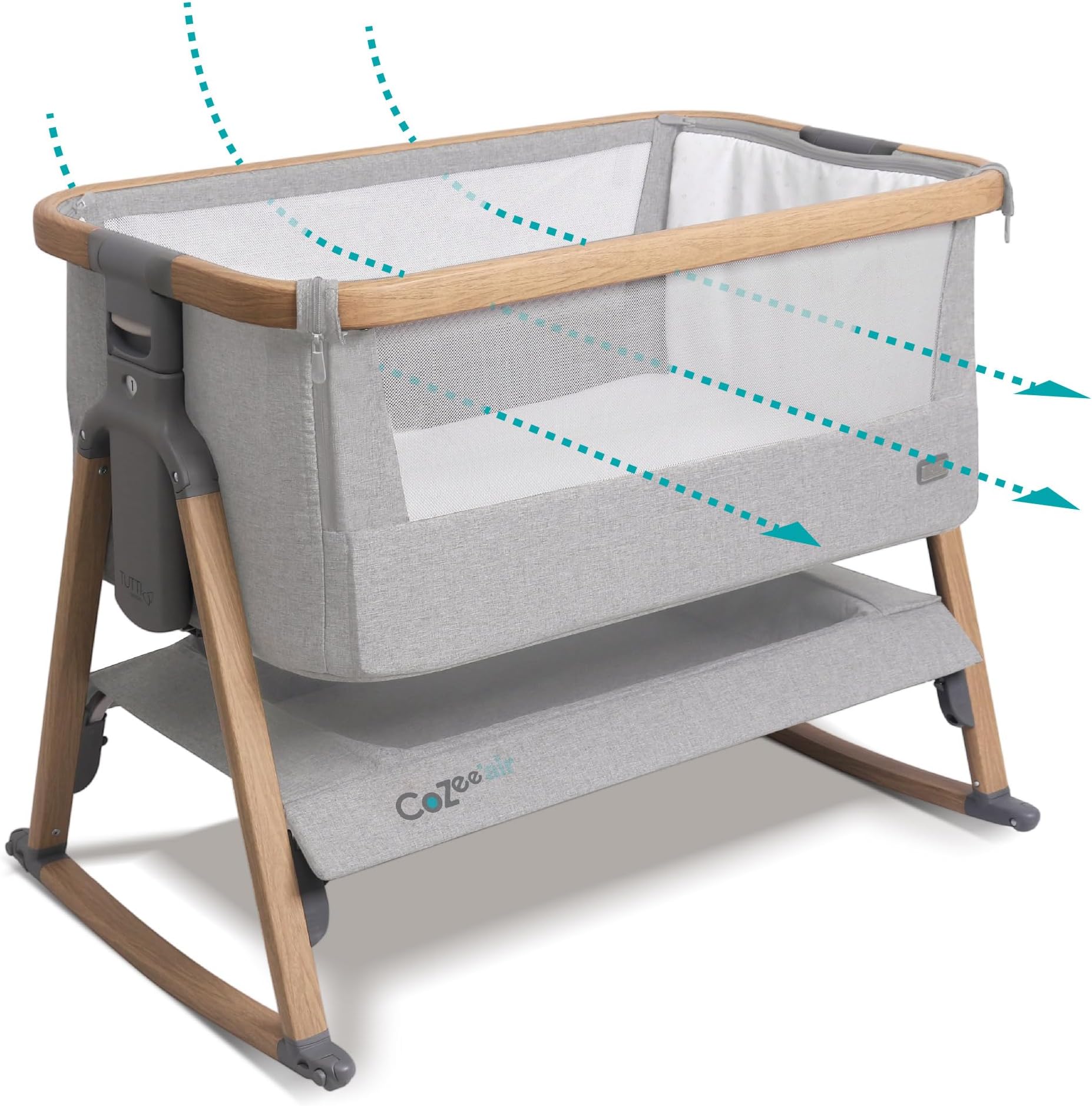Ickle Bubba Bubba&Me Bedside Crib Space Grey Amazon.co.uk Baby