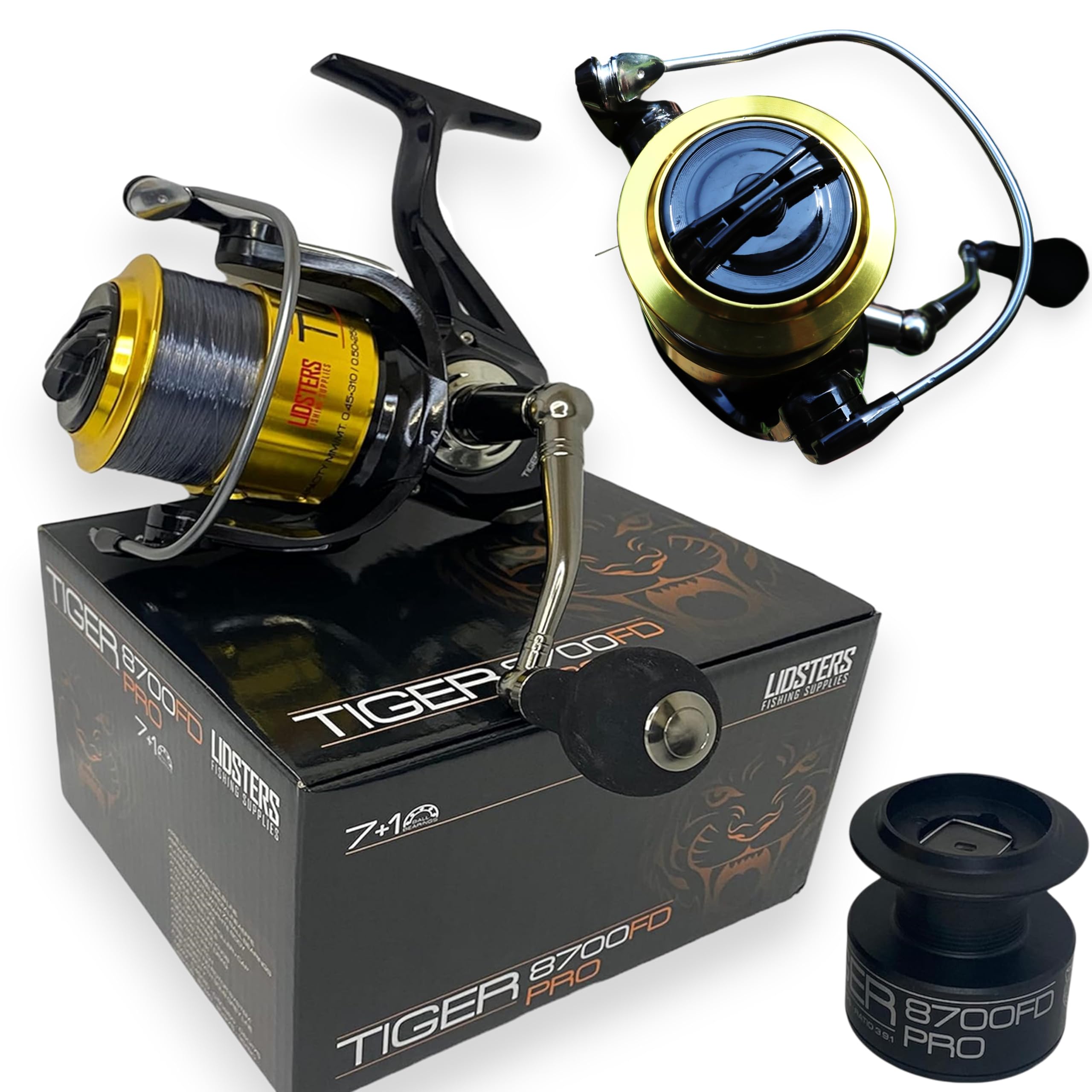 7 + 1 BB TIGER 8700 FIXED LARGE SEA BEACH PIER REEL 30LB LINE