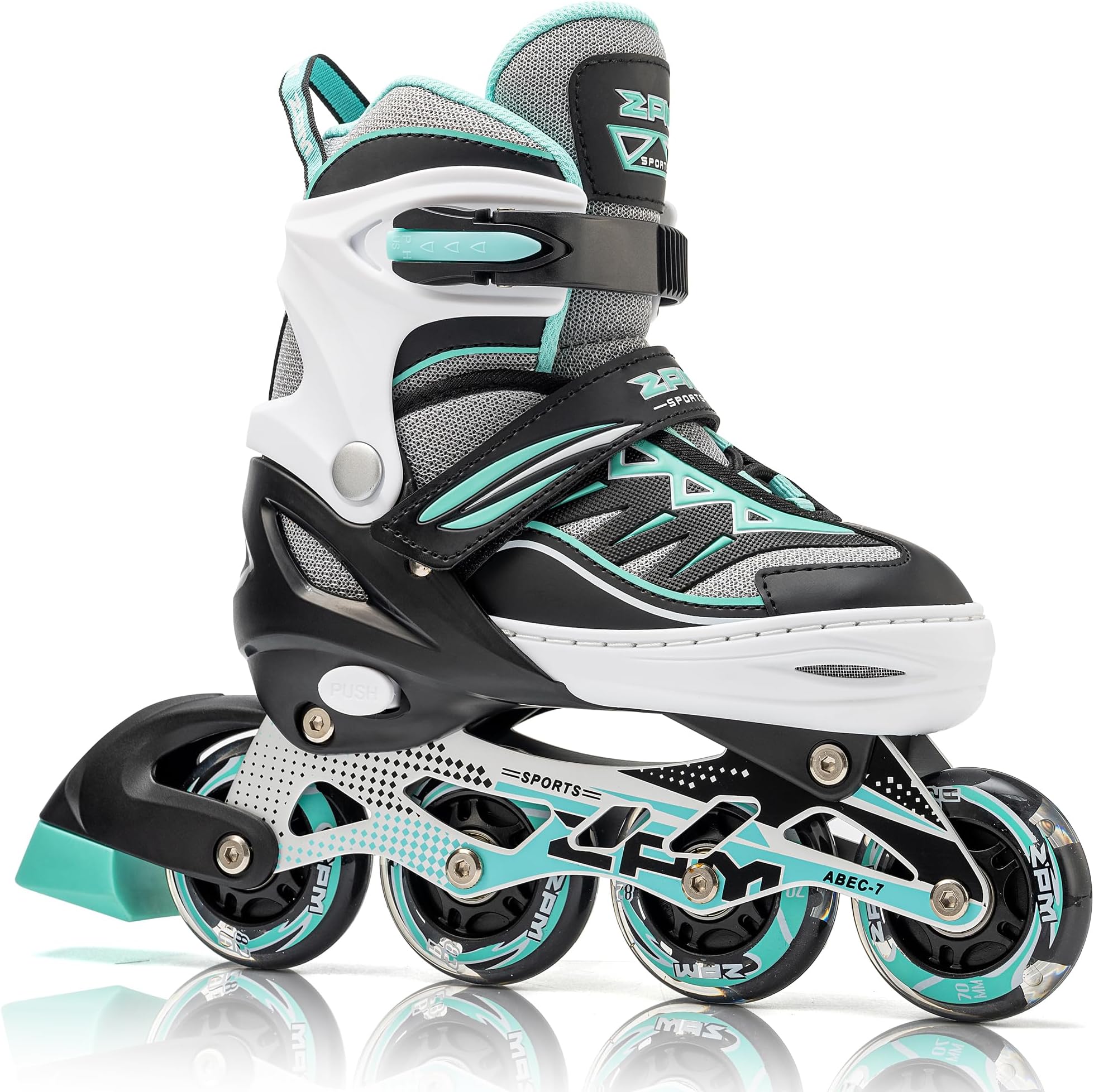 2pm Sports Adjustable Inline Skates, Stylish Design Beginner Roller Skates for Boys and Girls
