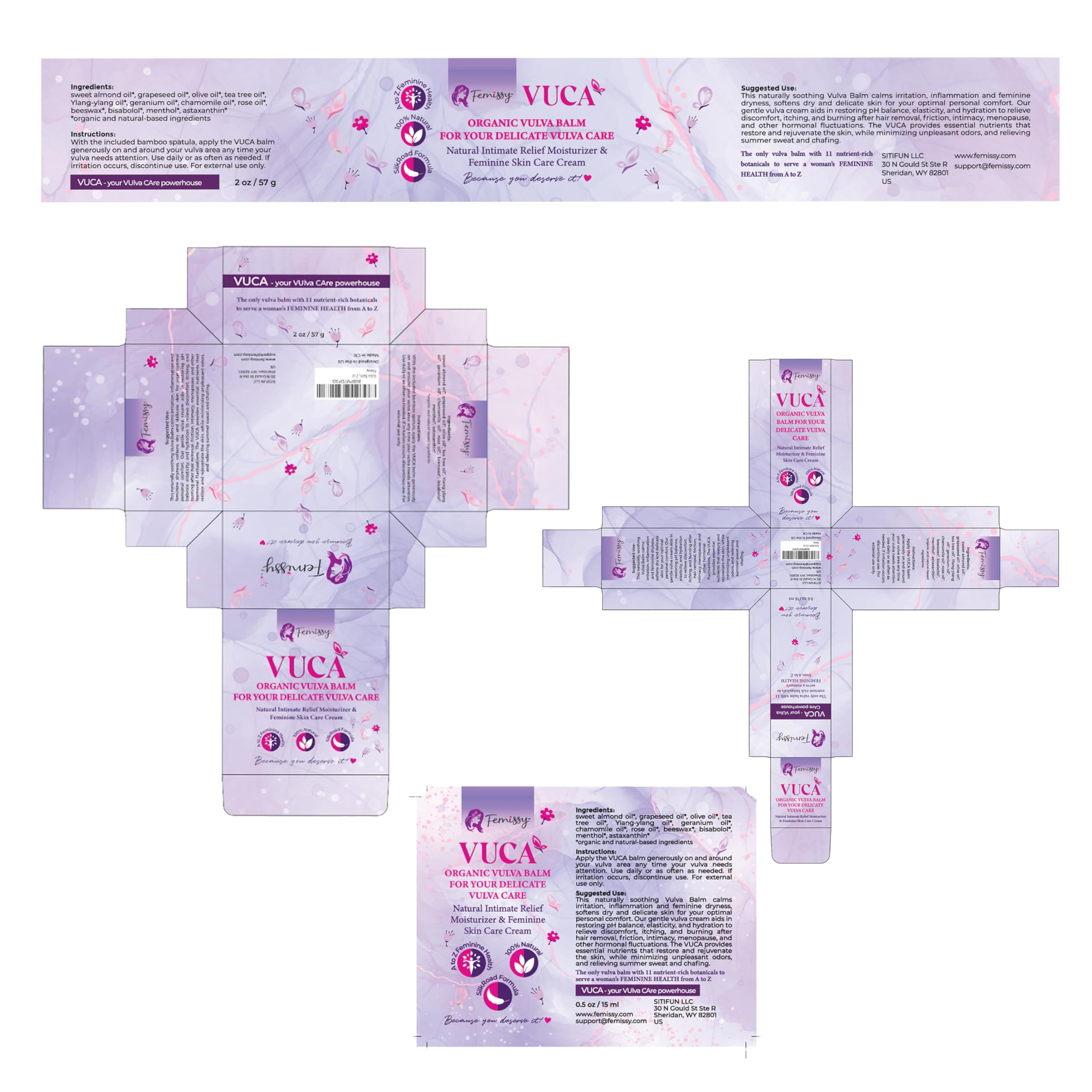 Vulva Balm (Rose & Mint, 2oz + 0.5oz) – All-in-One Organic Vaginal Moisturizer Cream with 11 Botanicals – Natural, Travel-size Vaginal Itch Cream – Hydrates & Soothes Redness, Dryness & Irritation