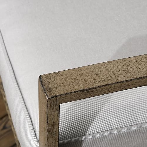 Miniatura 9 de Outsunny Juego de muebles de mimbre para patio, juego de sillas mecedoras para exteriores con mesa de centro bistró, juego de conversación de ratán