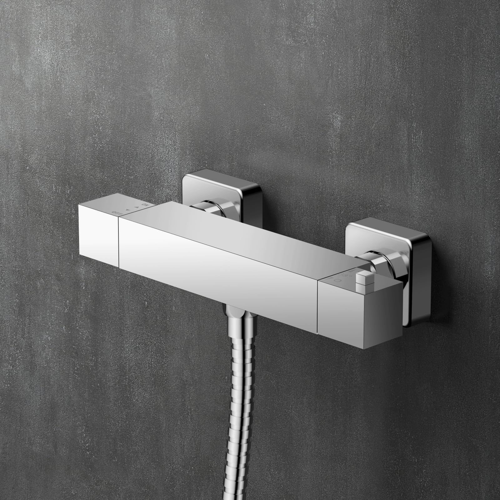YOOZENA Thermostatic Shower Mixer,Hot & Cold Water Mixer Tap Constant Temperature Control for Bathroom,Brass Shower Mixer Bar,Chrome - Image 2
