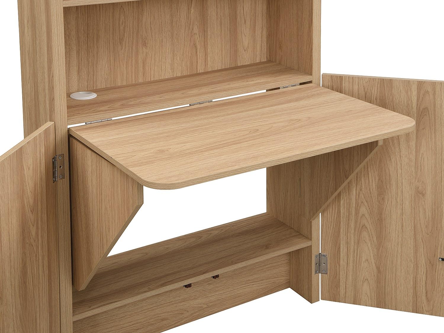 Vente-unique - Bureau bibliothéque – Coloris : Naturel - LYMIAR - avec Rangement