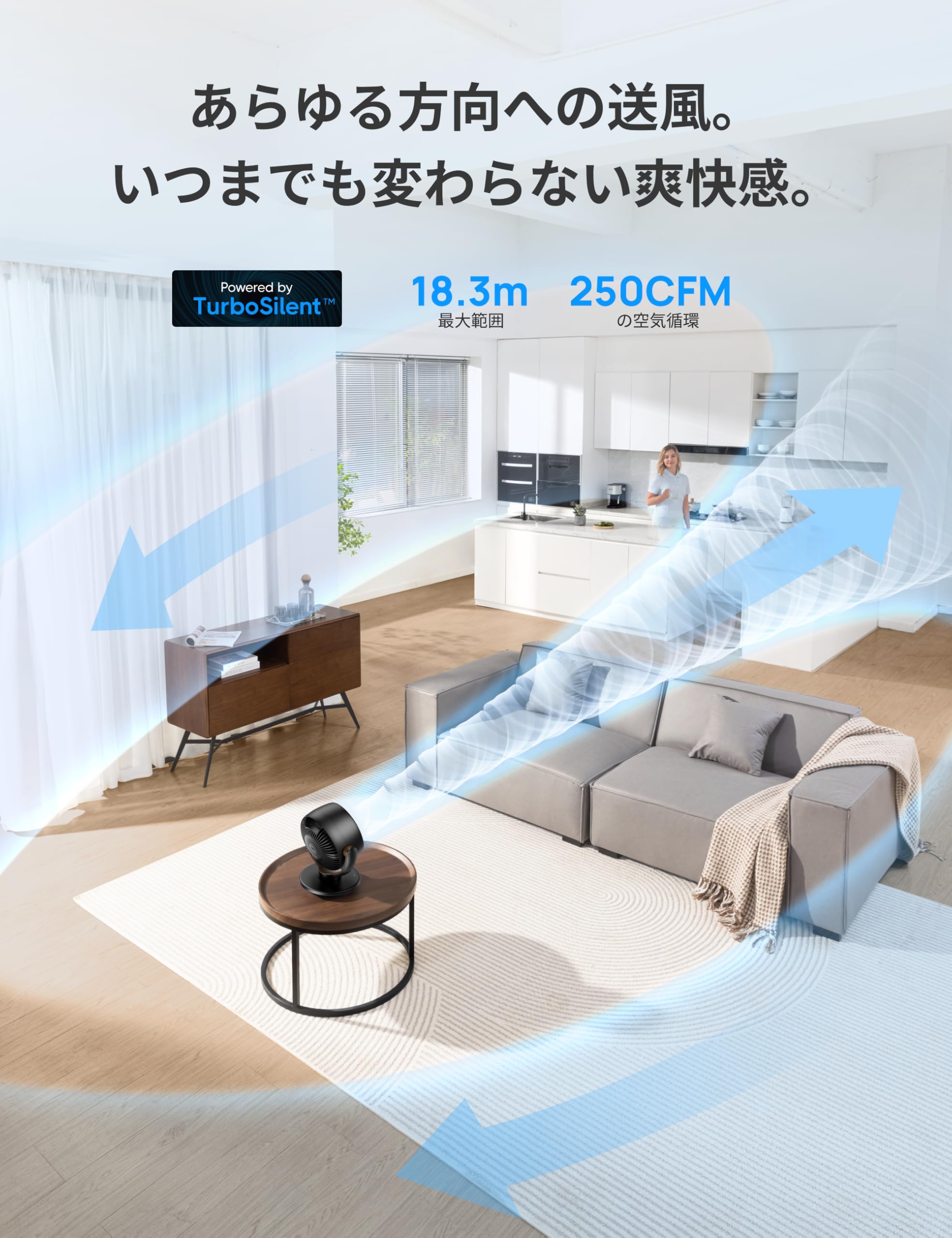 Amazon | DREO サーキュレーター 扇風機 卓上【25dB静音・20畳】 小型
