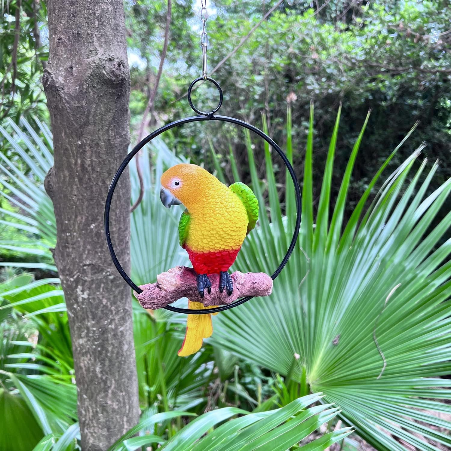 Parrot Statue 11 Inch Tropical Sculpture for Lawn,Patio Yard Art Decoration
