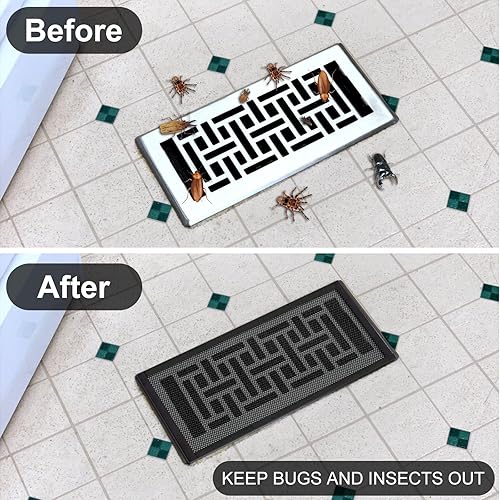 Miniatura 5 de Paquete de 3 cubiertas de ventilación de suelo de 15.73 x 11.81 pulgadas, cubiertas de ventilación magnéticas de PVC, pantalla de ventilación de