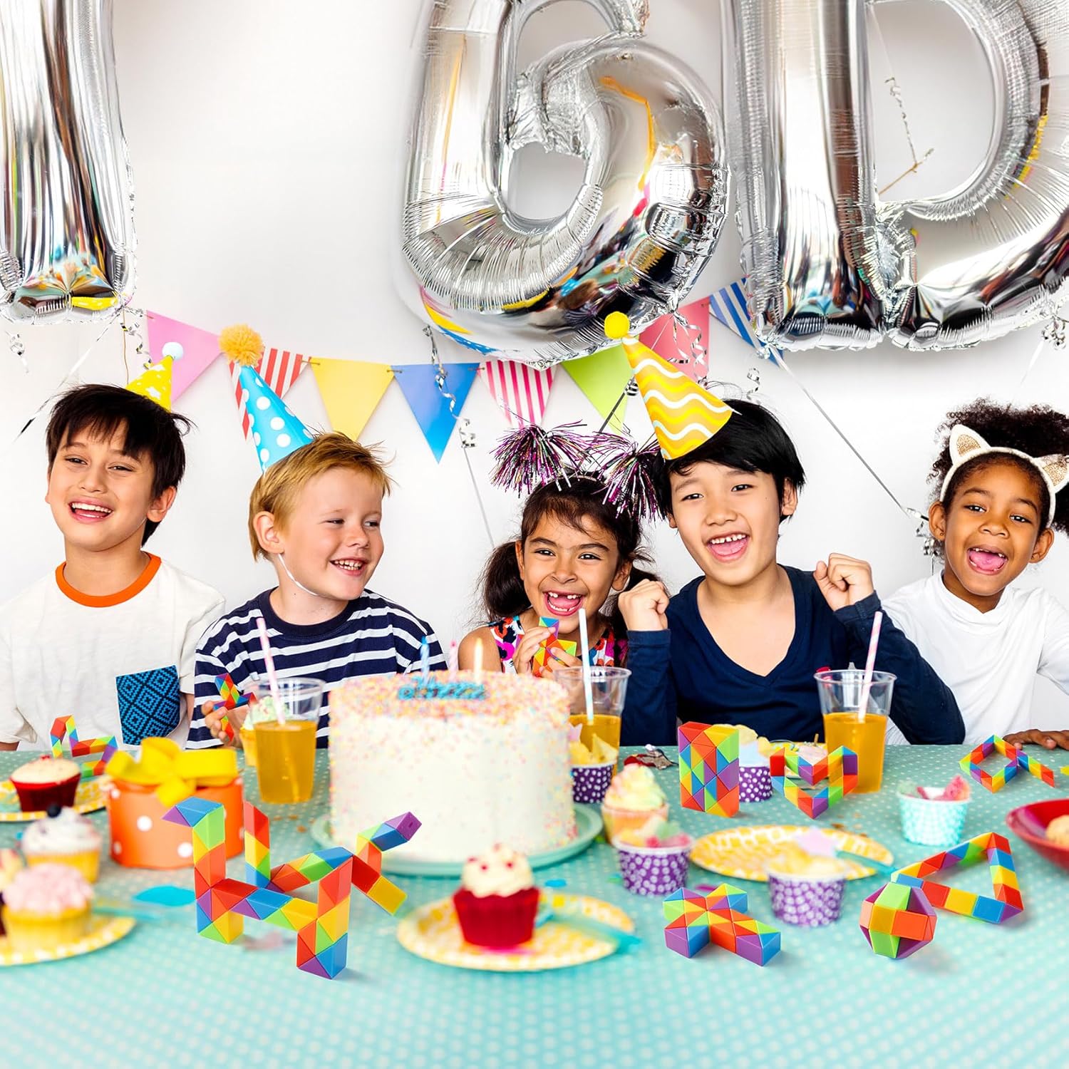 Fidget Snake Cube Kids Party Favors Rainbow Twist Puzzle Toy for Christmas Stocking Stuffers Party Bag Fillers and Supplies School Prize Toys and Gifts (24) - Image 4