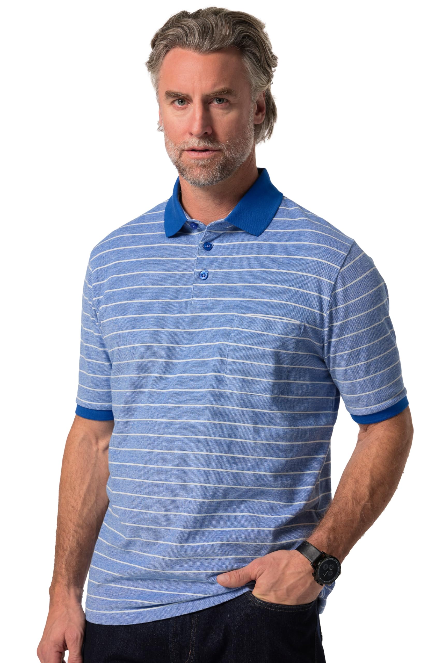 Boston Park Herren große Größen Übergrößen Menswear L-8XL Poloshirt, Halbarm, Ringel 834629