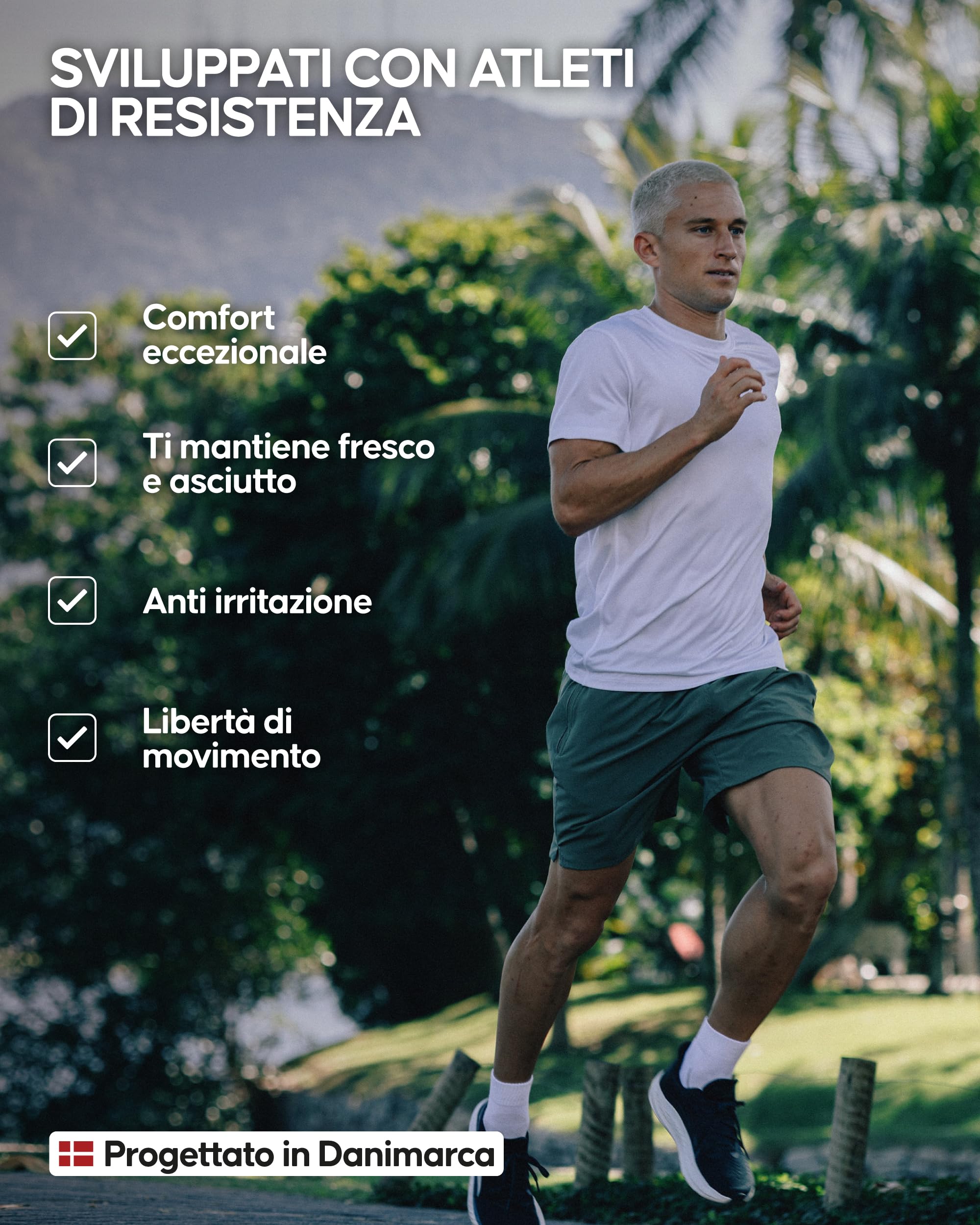 DANISH ENDURANCE Maglietta per Fitness e Palestra, T-Shirt Sportiva in Materiali Sostenibili, Quick Dry, Traspirante e Leggera, da Uomo