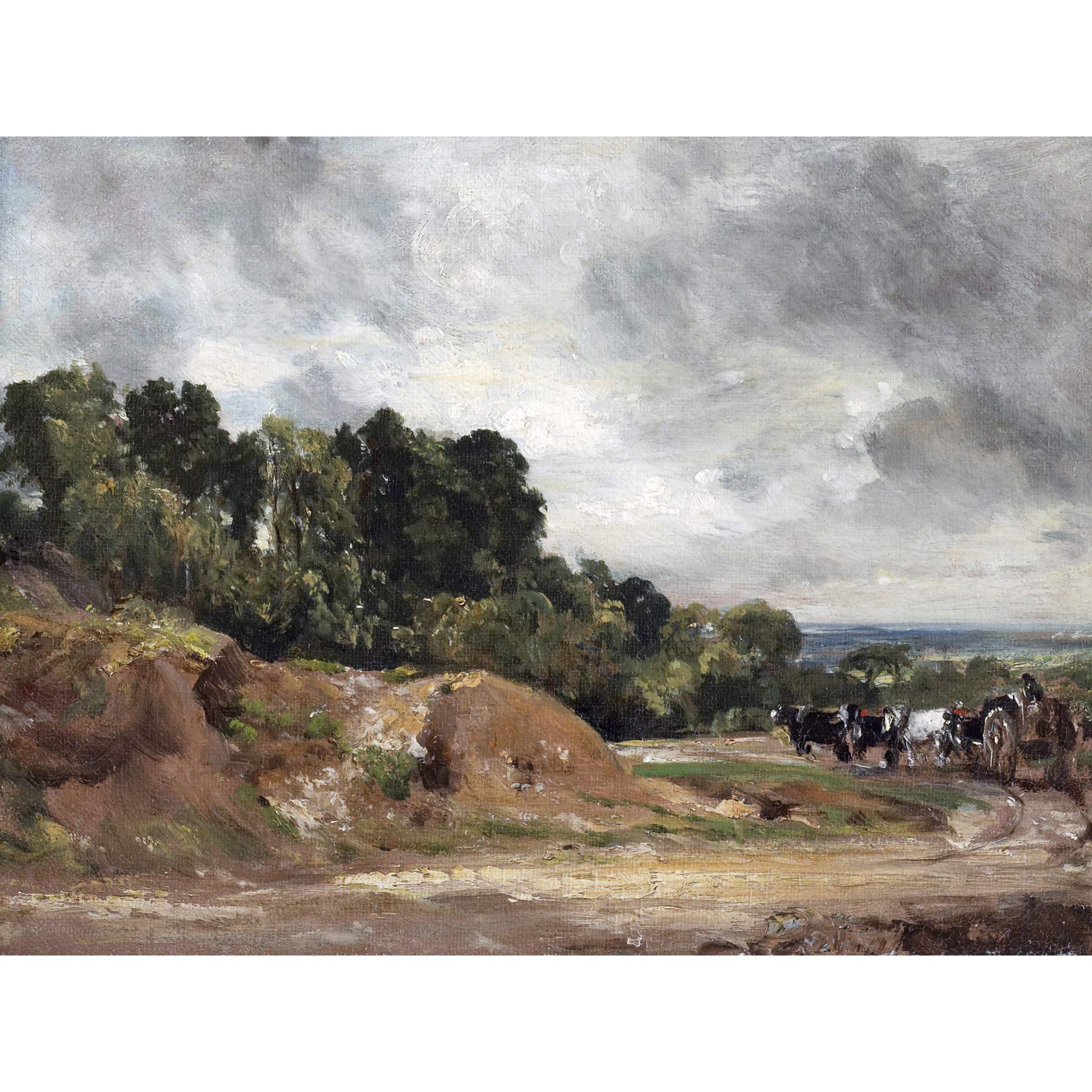 Artery8 Constable Sandbanks Cart Horses Hampstead Heath Painting Premium Wall Art Canvas Print 18X24 Inch
