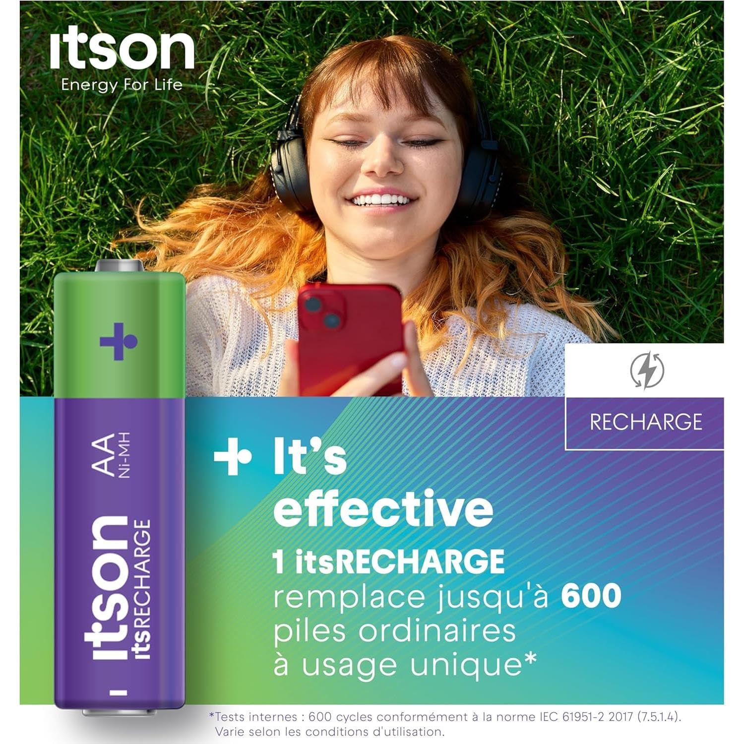 ITSON Lot de 3 x 4 Piles Rechargeables AA prêtes à l'emploi Pro NiMH, 2000 mAh. Idéales pour télécommandes, Torches, horloges