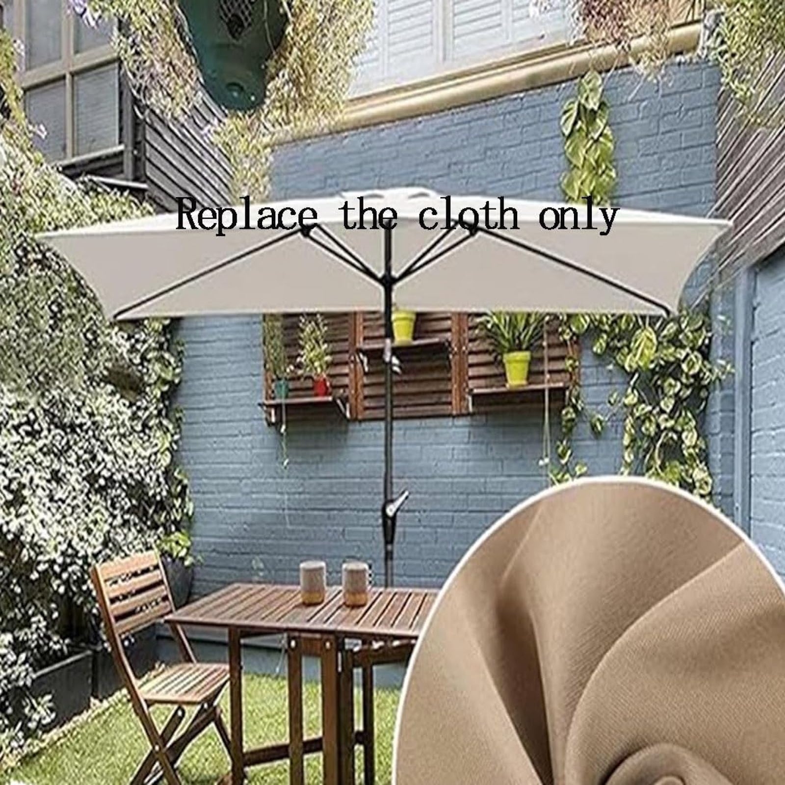 3x2m Ersatz-Baldachin,quadratische Regenschirmabdeckung,Outdoor-Regenschirm-Ersatzstoff für Strand,Pool,Terrasse,Garten