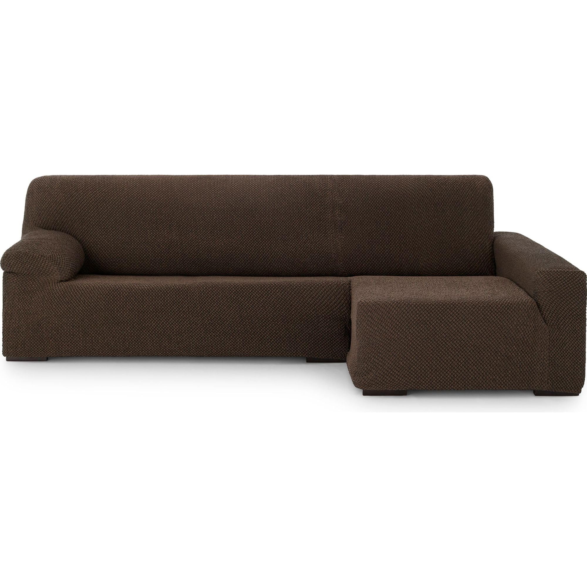 Housse de canapé chaiselongue ECOMMERC3 marron avec accoudoir long droit