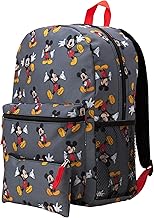Fast Forward Disney Mickey Mouse Kids Backpack for School - 16" Boys Backpack Bookbag for Preschool Kindergarten & Elementary, Size One Size, Mickey Charcoal