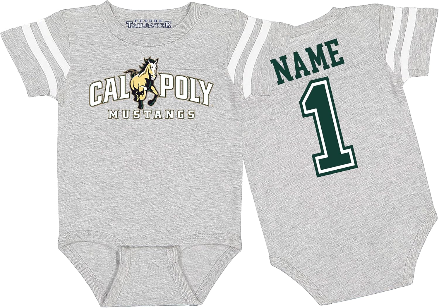 Collegiate Licensed Football Jersey Baby Romper Bodysuit - Personalized