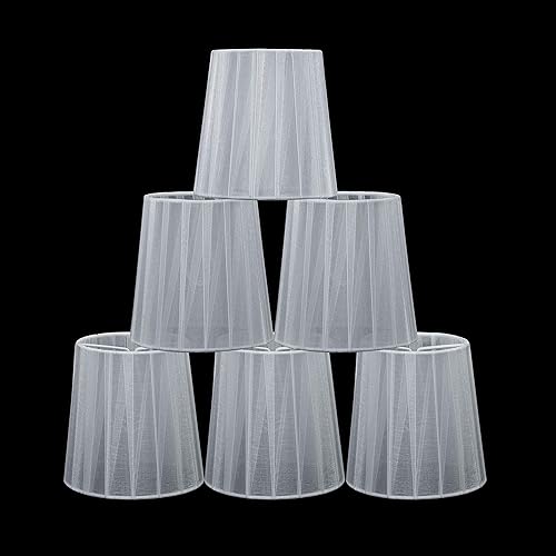 Miniatura 8 de LAMPWELL KORA - Juego de 2 pantallas pequeñas con clip para lámpara de pared, barril pequeño, 5.2 x 4 x 5.2 pulgadas, cinta orgánica, hechas a mano,