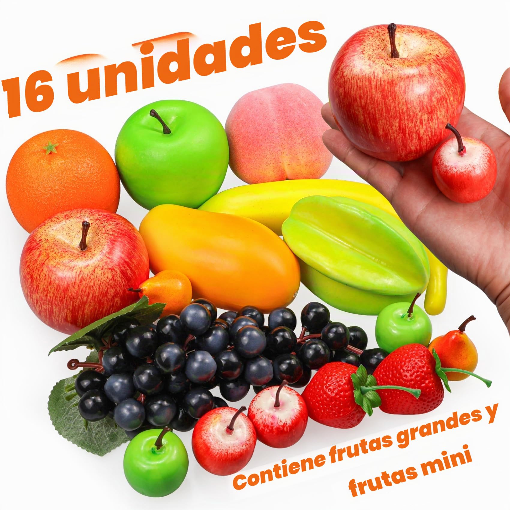 Lorigun Juego de 12 Frutas Artificiales Decoración Hogar Simulación Navidad