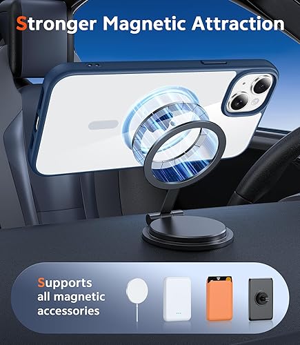 Miniatura 265 de Fntcase Funda para iPhone 15 Plus y 14 Plus de 6.7 pulgadas, magnética, a prueba de golpes de grado militar, antiamarilleo, delgada, protectora