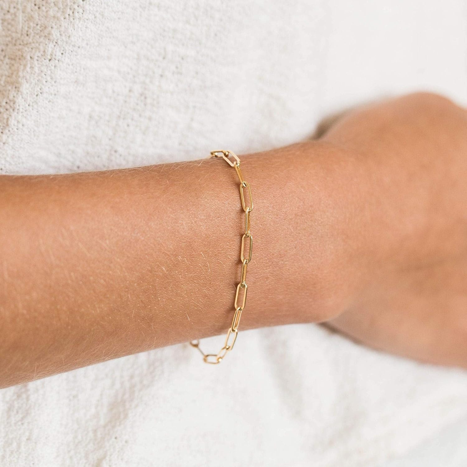 18K Gold Chain Bracelet Tiny Pearl Lucky Evil Eye Turquoise Link Bracelet Sets Minimalist Layering Stacking Jewelry for Women