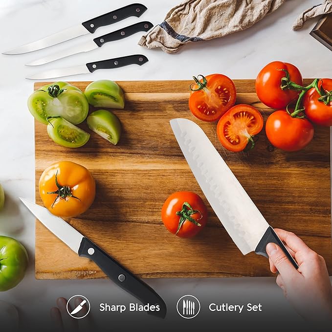 Set 7 Cuchillos Cocina con Tabla Cortar Acero Inoxidable miniatura 2