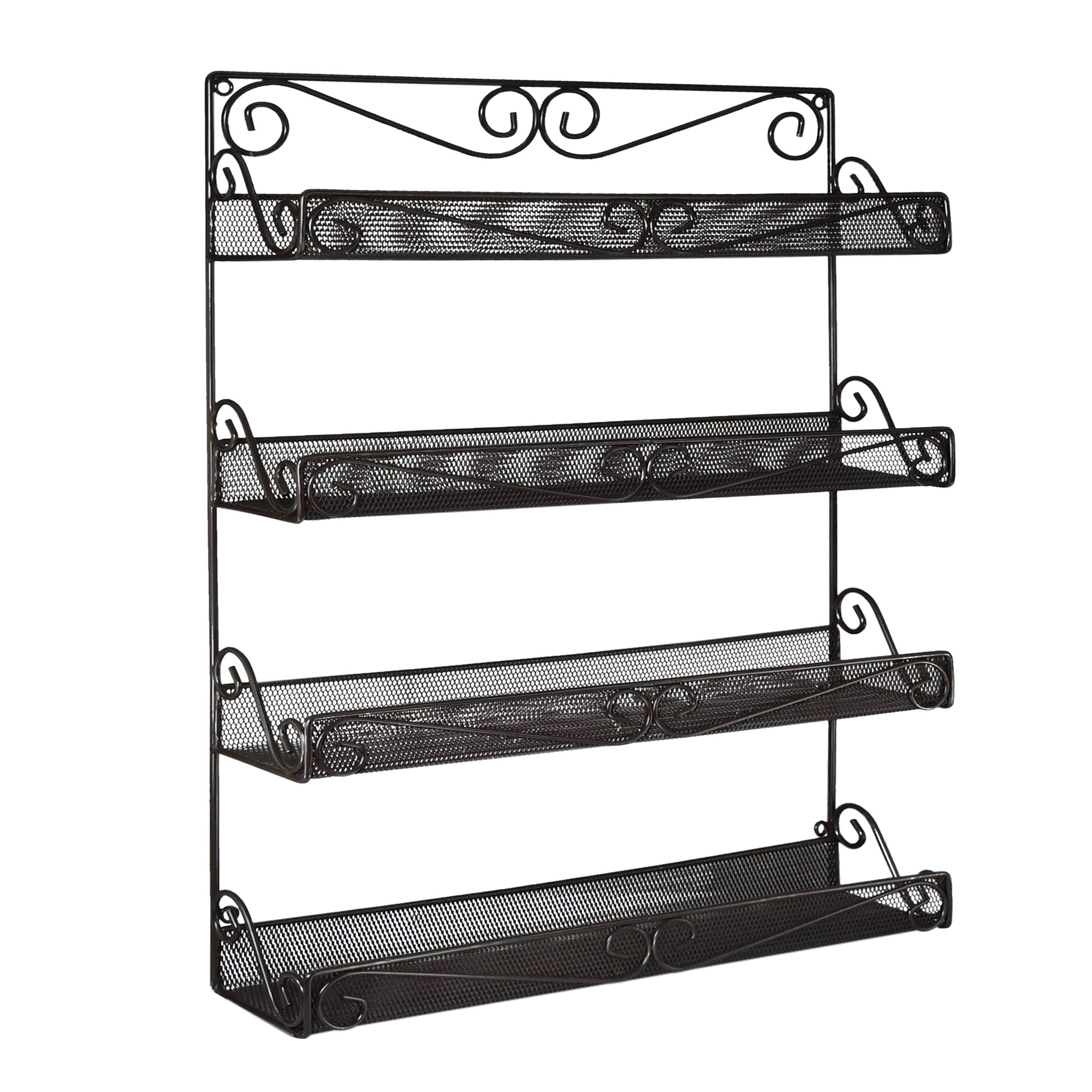 AMT 3 Tier Nail Rack, Pack Metal Wall Mount Organizer, Essential Oils Organizer, Pantry Cabinet Door Shelf Storage. Hanging Display for Spice Jars, Sauces, Cosmetic Beauty Bottles