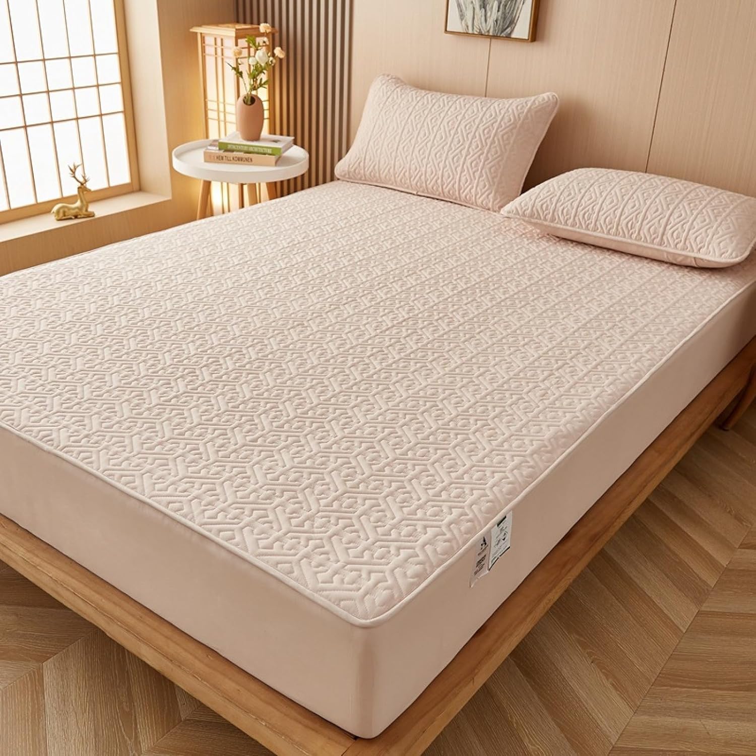 JIANINGHOME Bed Sheet Elasticated Band 180 x 200 cm Thick Warm Quilted