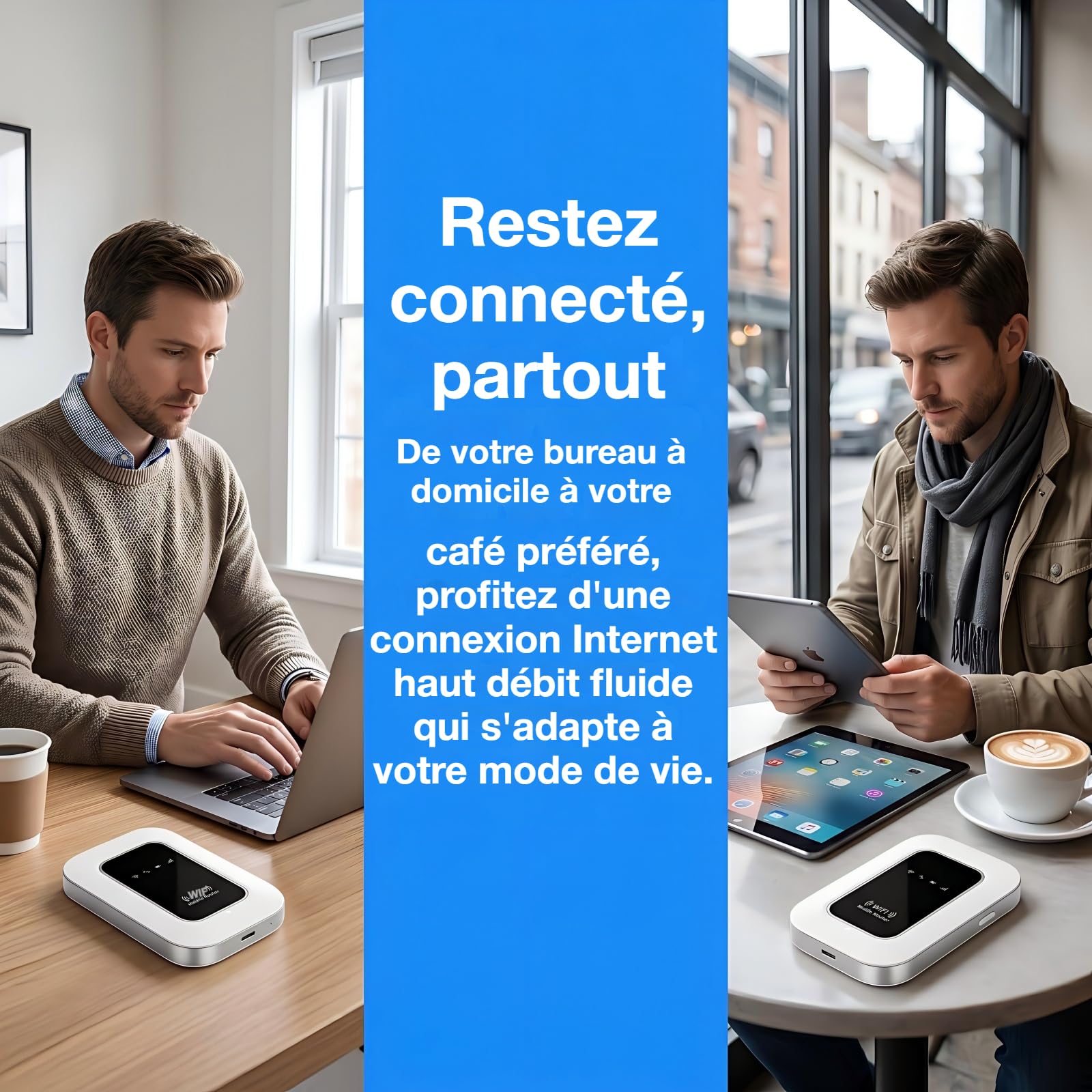 WiFi Portable 5G avec Emplacement pour Carte SIM, prêt à l'emploi, supportant jusqu'à 20 appareils, idéal pour Le Foyer, Le Bureau et Les Voyages