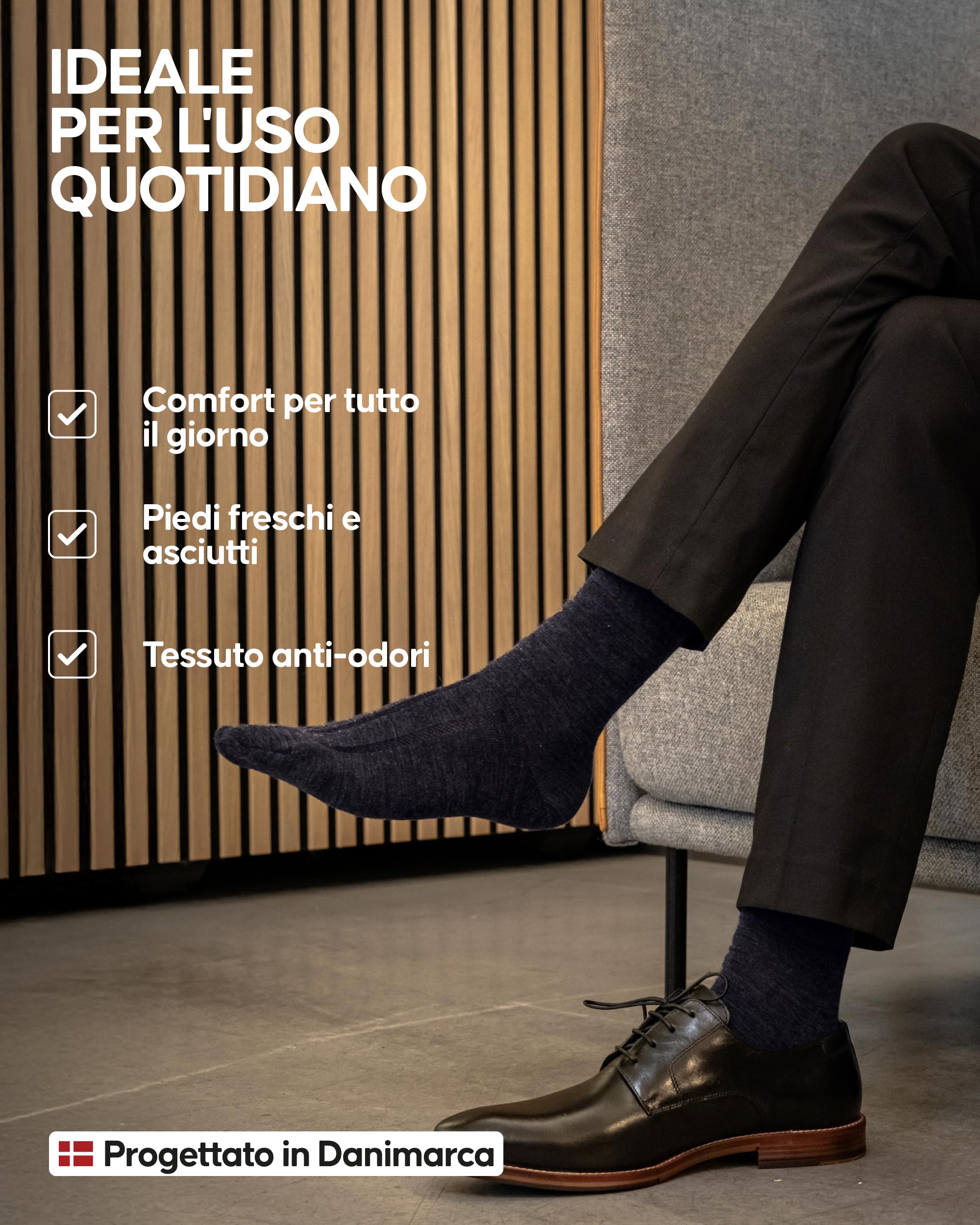 DANISH ENDURANCE Calze in Lana Merino, Calzini Classici Traspiranti, da Uomo e Donna, 3 o 5 Paia