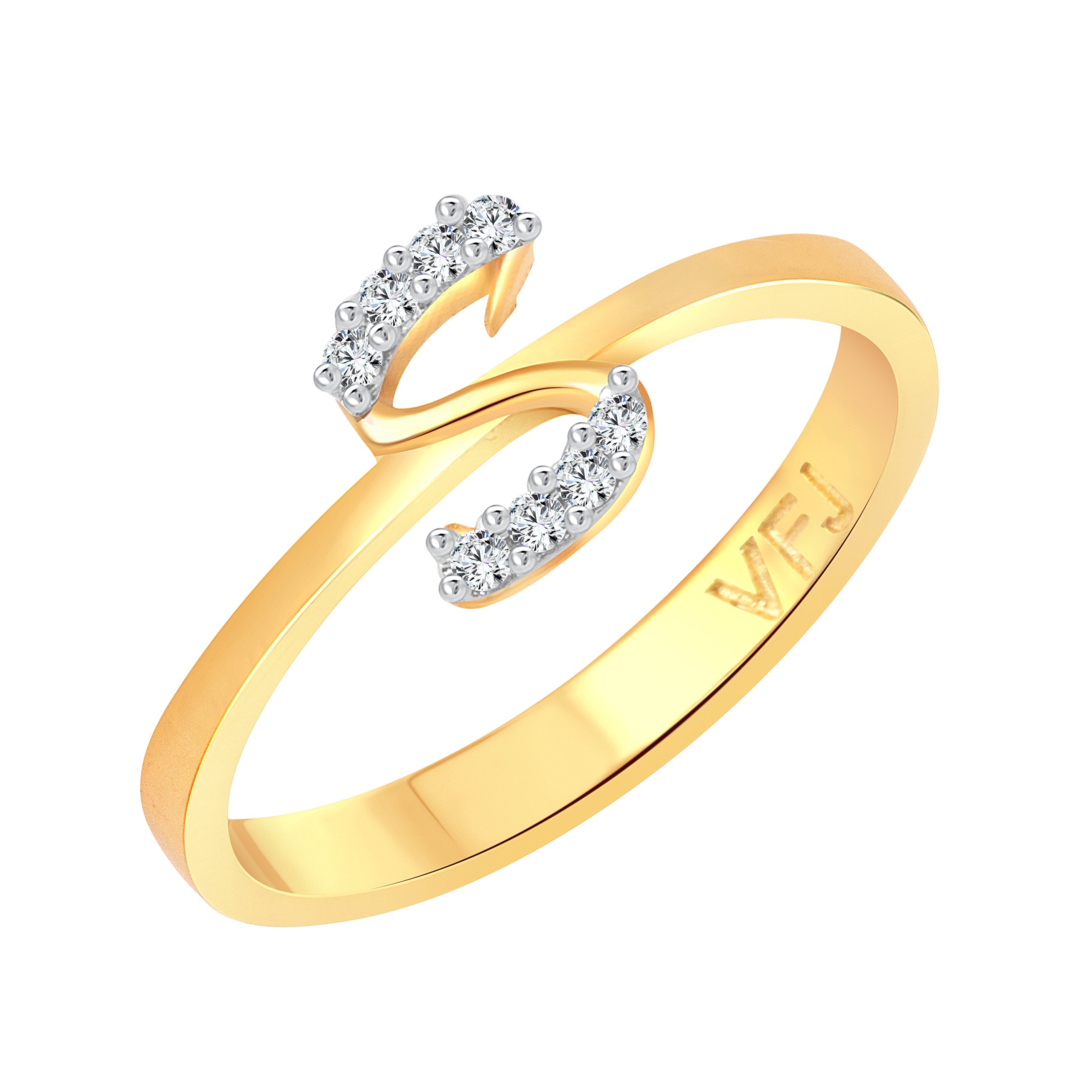 Vighnaharta valentine day gift valentineday gift for her gift for him gift for women gift for men Initial S Letter (CZ) Gold and Rhodium Plated Alloy Ring for Women and Girls - [VFJ1191FRG14] (B09TWWLH42) Amazon Price History, Amazon Price Tracker
