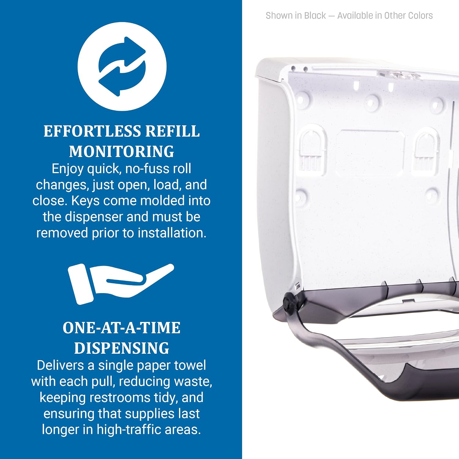 San Jamar Classic Paper Towel Dispenser, Ultrafold Fusion for Bathroom and Kitchen, 11.5" x 11.5" x 6", Arctic Blue