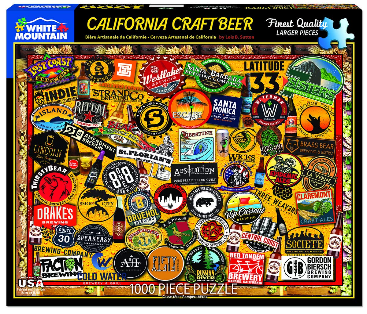 White Mountain Puzzles California Craft Beer - 1000 Piece Jigsaw Puzzle