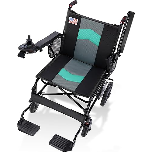 Electric Wheelchairs for Adults, 22 Inch Wide Seat, 500W Motor All Terrain Power Wheelchair, 15 Mile Lightweight Foldable Motorized Wheelchair for Seniors, Removable Battery, 350 lb Capacity
