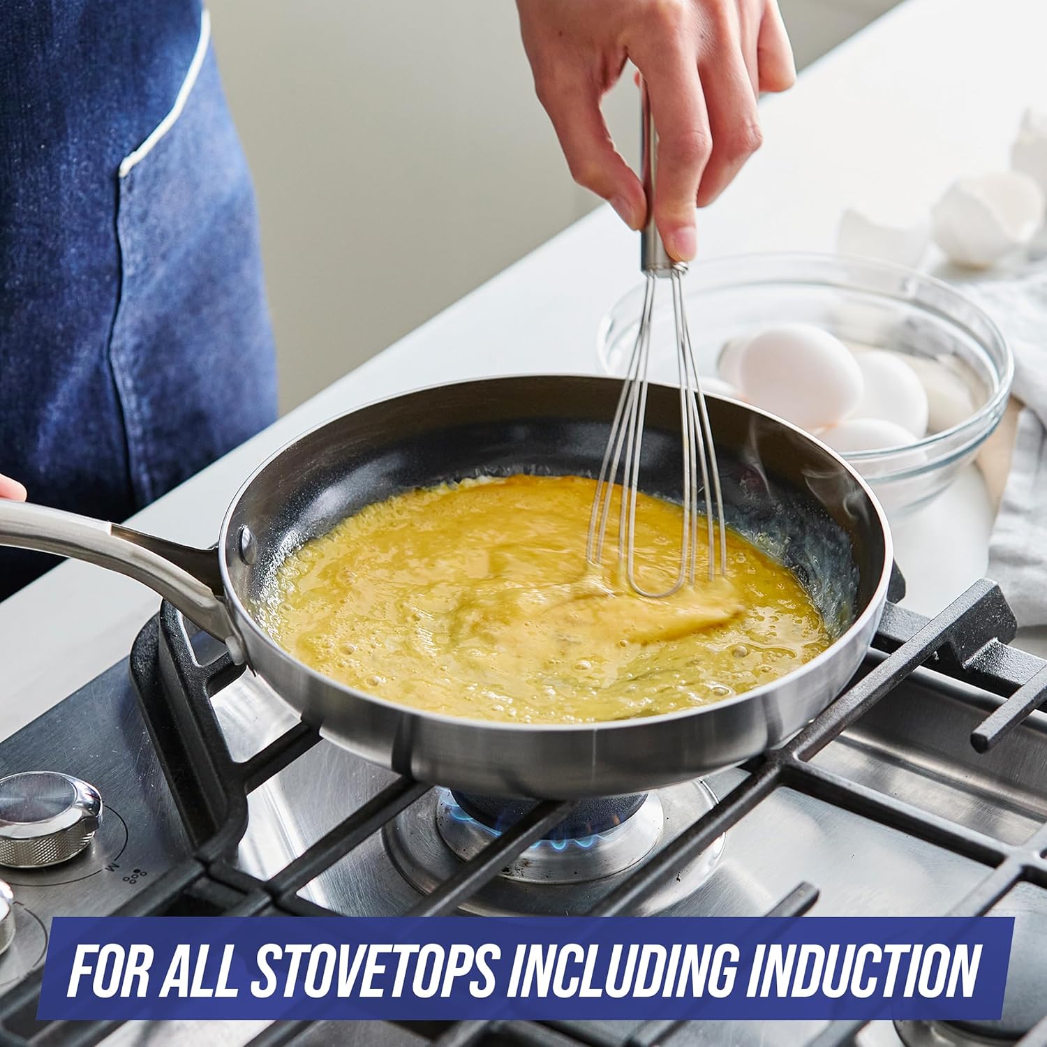 Cooking Eggs in a Blue Diamond Frypan