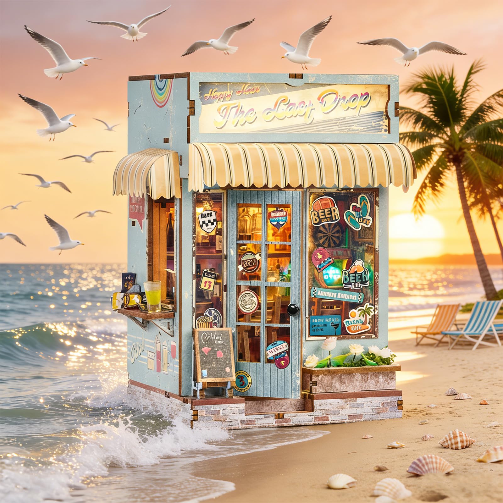 Jianyana 3D-miniature, Kit Book Nook DIY per Adulti con Luci LED da Montare Booknook Puzzle in Legno 3D, Set Creativo per la Decorazione della Libreria, Regali per Familiari e Amici