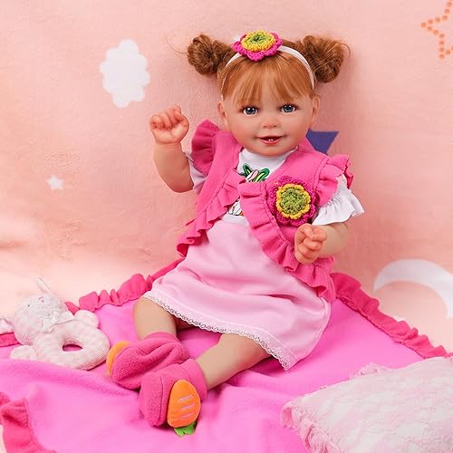 Miniatura 6 de BABESIDE 6 piezas de ropa de muñeca Reborn para muñecas de bebé de 17 a 22 pulgadas, accesorios de ropa para niñas recién nacidas, rosa