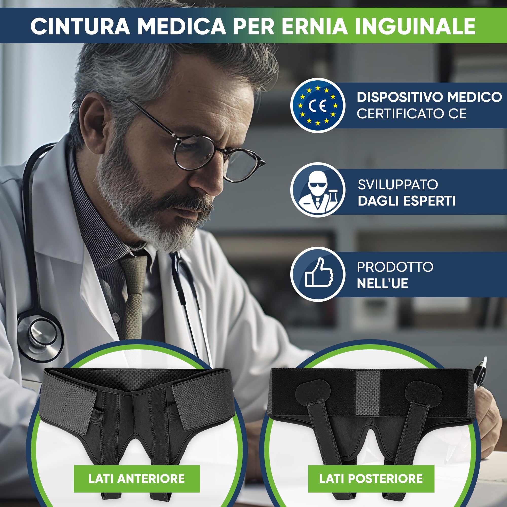 aHeal Mutande per ernia inguinale uomo - Slip ernia inguinale uomo con cintura ernia inguinale uomo - Cinto ernia inguinale uomo per sollievo dal dolore - 2: 89.5-97 CM; 35-38.1", Nero