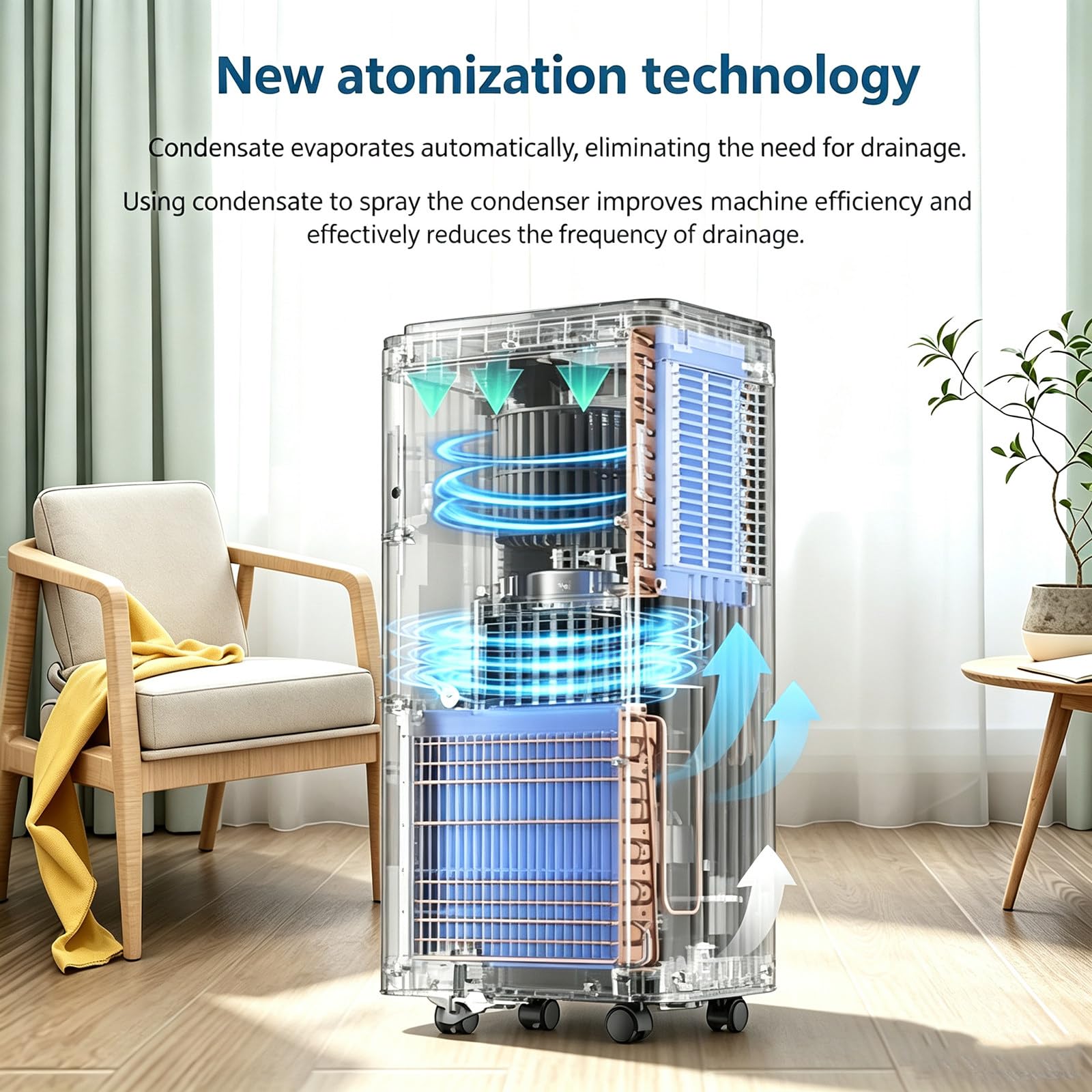 Aire Acondicionado portátil de 12 000 BTU con Modos de Ventilador y deshumidificador; 2 velocidades,Temporizador de 24 Horas y Control Remoto; 350 pies Cuadrados. 9000BTU