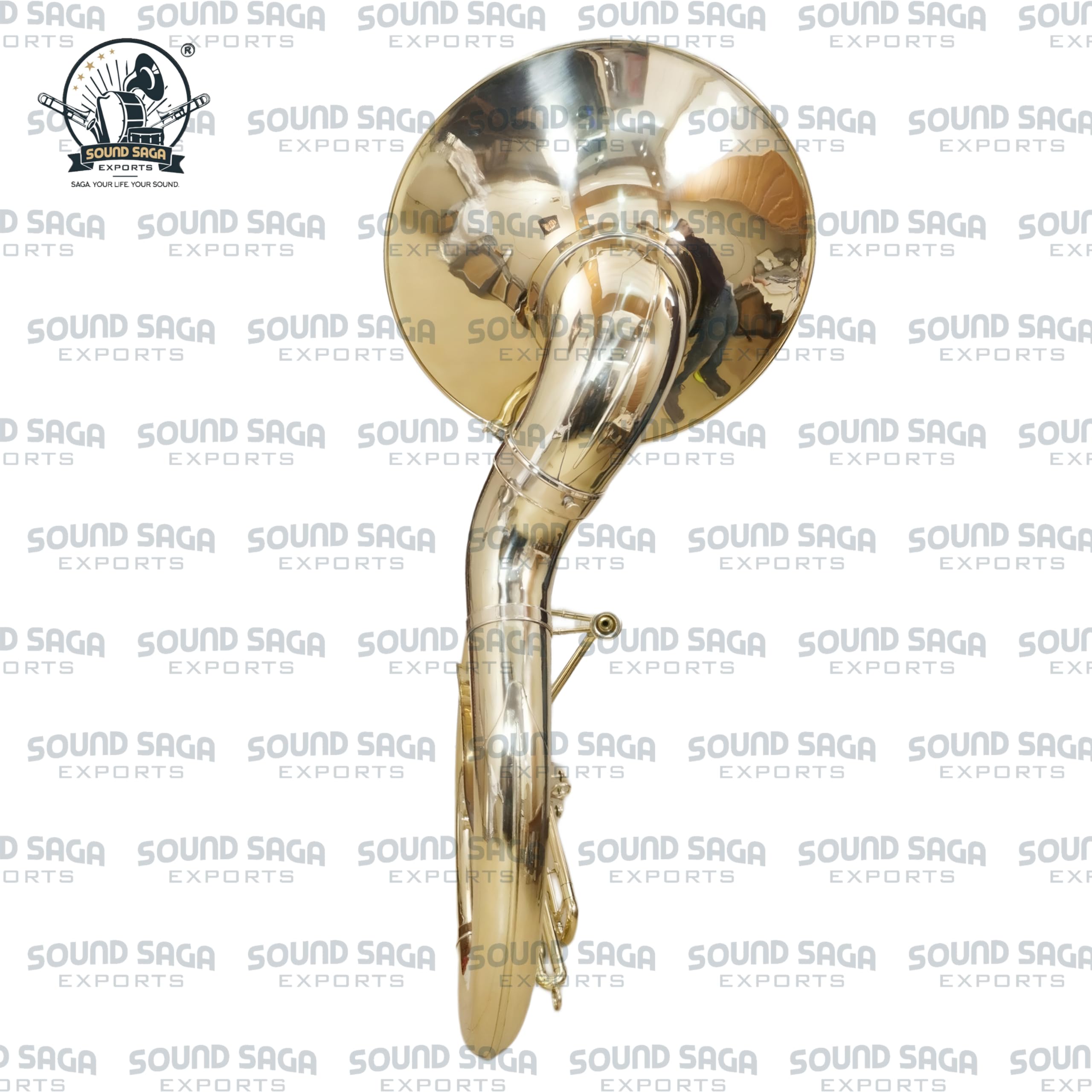 Goldfarbene Tuba IM Messing-Sousaphon 55,9cm - Mit Tragetasche,  Handgefertigt - Perfekt Für Blasorchester \u0026 Musik Messing Sousaphon 55,9cm, image size:2560x2560