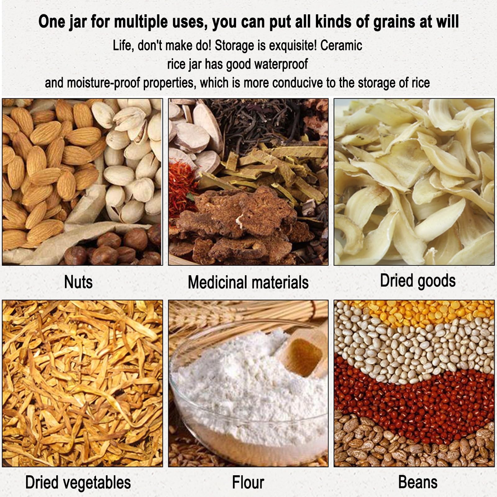 Keramik Frischhaltedosen mit Deckel, Retro Porzellan Getreidespender für Müsli, Mehl, Zucker, Tiernahrung, Tee - Ideale Aufbewahrungslösung für die Küche