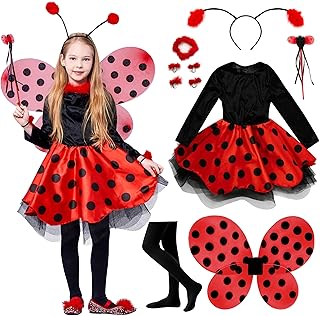 IKALI Ladybird Costume For Kids, Girls Animal Ladybug Fancy 