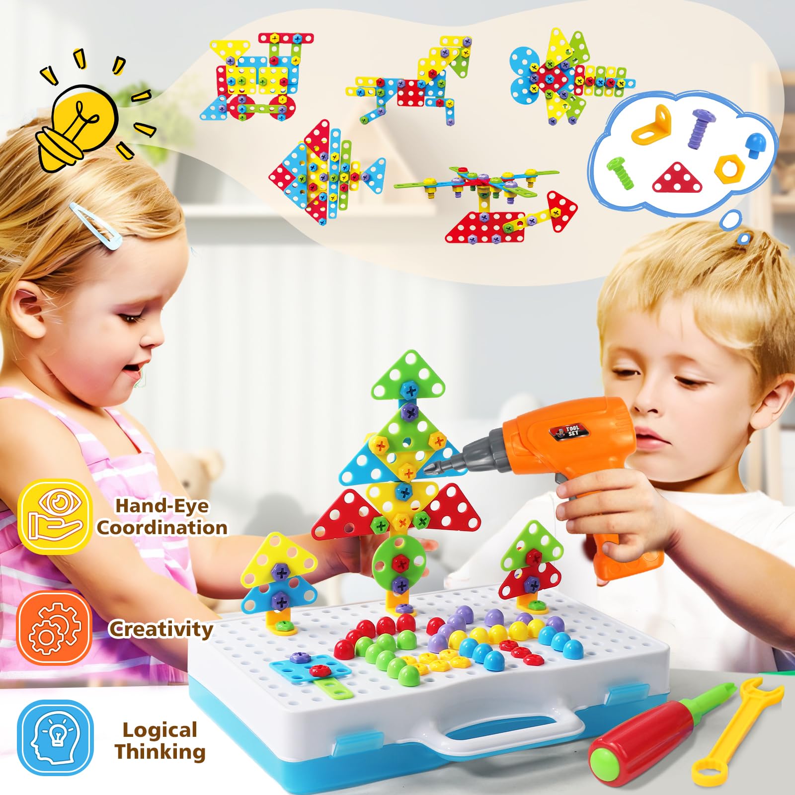 Kinderen Elektrische Boor Toolbox Driller Games Tool Speelgoed voor Jongens 4 6 Jaar Oud Montessori Schroef Puzzel Kid Fantasiespel speelgoed Gift kopen vanaf een prijs van 10