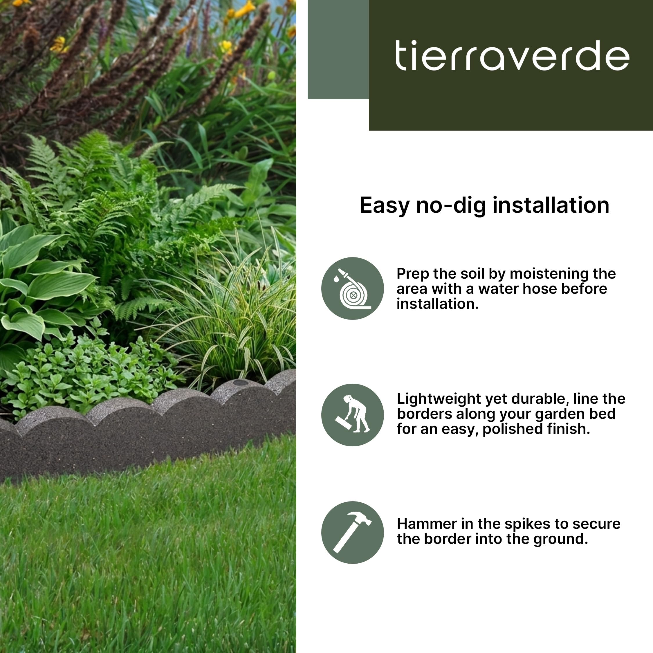 Amazon.com: Tierra Verde Scallop Recycled Rubber Landscape Border