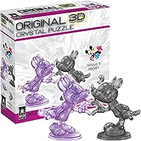 Vista 1 de Disney Minnie and Mickey Mouse Heart Deluxe - Rompecabezas de cristal 3D original de BePuzzled, rompecabezas de cristal 3D y rompecabezas
