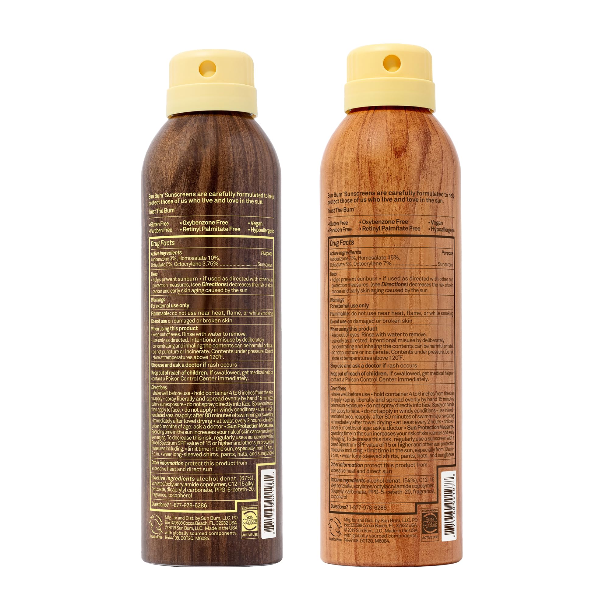 Sun Bum Original Sunscreen Spray SPF 30 & 50, 6 Ounce 2-Pack