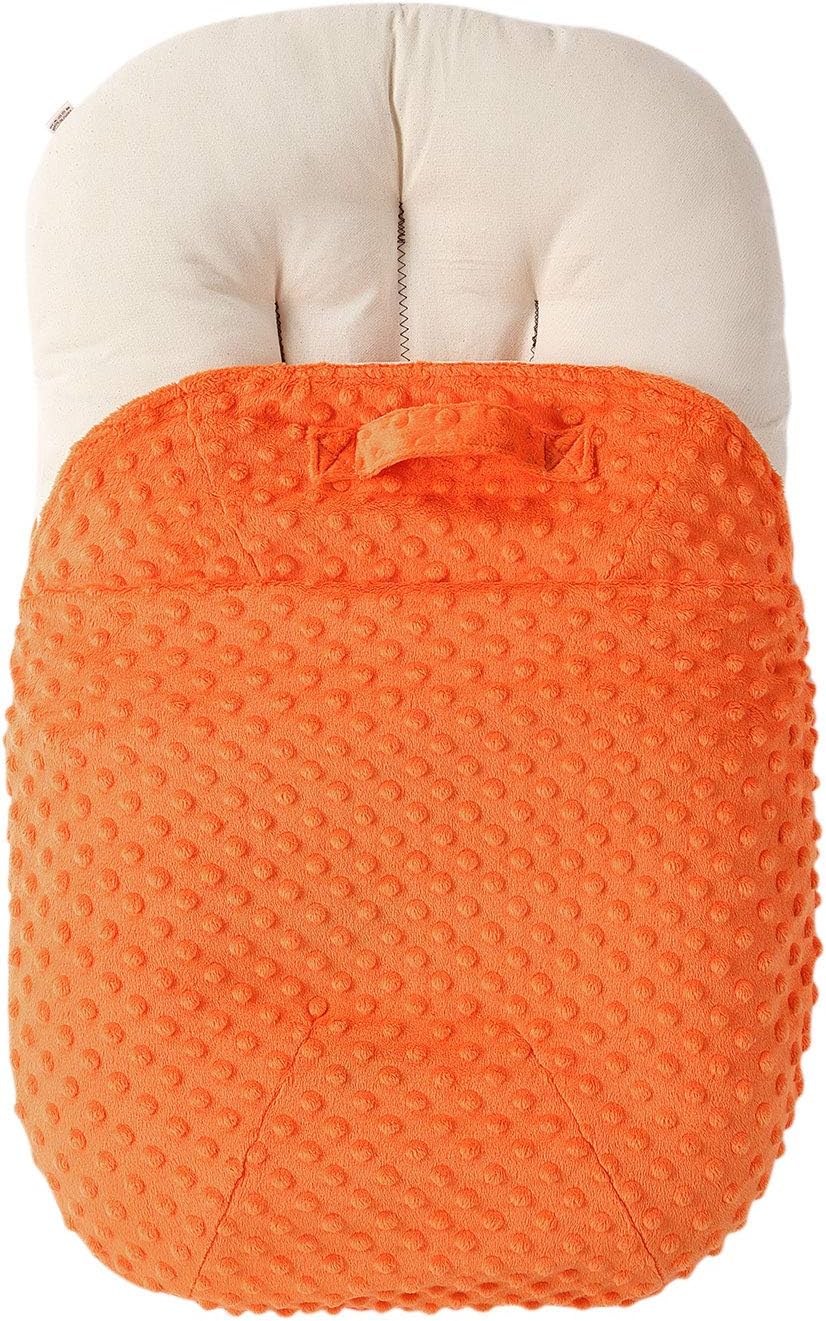 Removable Slipcover for Newborn Lounger, Super Soft Premium Plush Dot Baby Lounger Cover Fit for 29 x 17 x 4 inches Infant Padded Lounger, Ultra Comfortable, Safe for Babies Small Size (Orange)