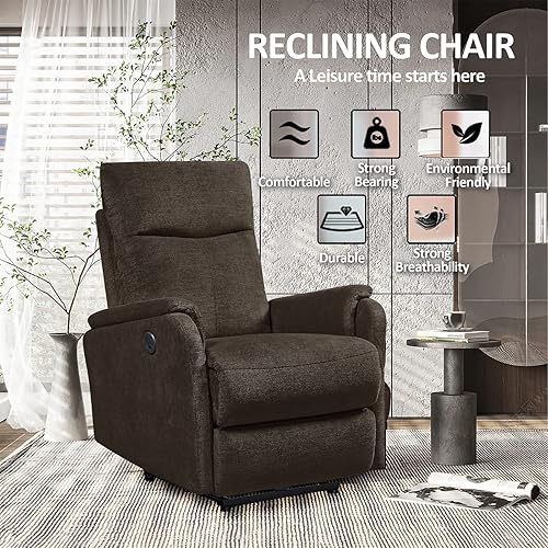 Miniatura 25 de Holaki Silla reclinable, silla reclinable para sala de estar, sofá reclinable Lazy Boy, silla de lectura, sofá individual, sofá reclinable para