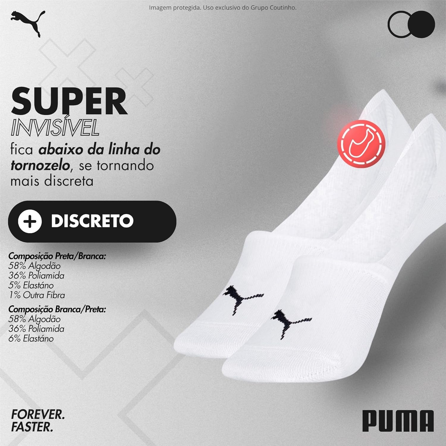 Kit 2 Pares Meia Puma Super Invisível Esportiva Masculino Adulto em promoção! Veja a oferta e mais achadinhos de Moda íntima 3 Hoje é o melhor dia para comprar Kit 2 Pares Meia Puma Super Invisível Esportiva Masculino Adulto com aquele preço maroto! Promoção! Aproveite a oferta! 3