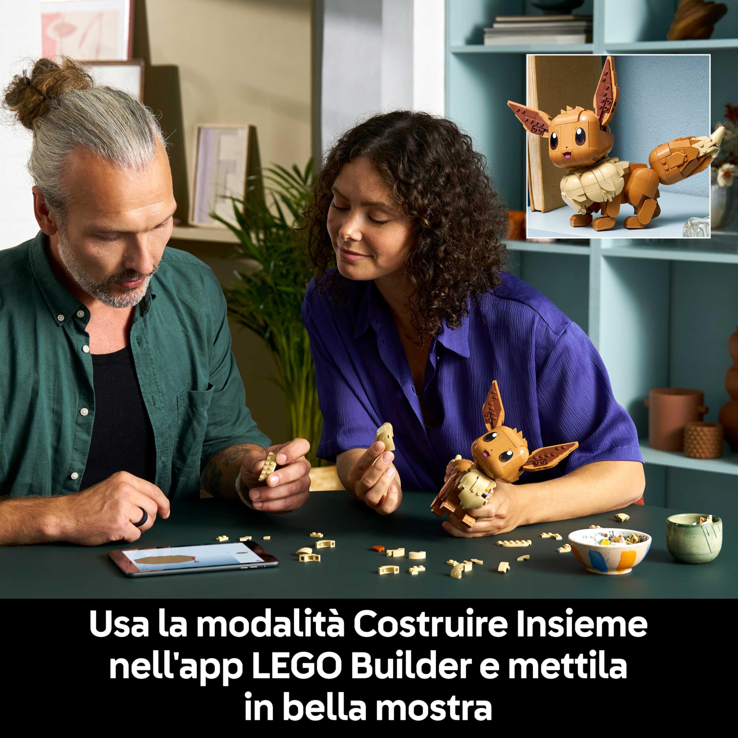 LEGO Pokémon Eevee Personaggio - Kit Modellismo per Adulti Tratto dall'Anime con Arti, Orecchie e Coda Snodabili - Decorazione Fai da Te per Camera o Scrivania - Regalo per Gamer da Collezione - 72151