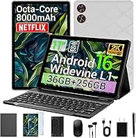 Tablet Android 16 2026 11 polegadas 2K IPS 36GB RAM 256GB ROM (1TB TF) com teclado 3 em 1 Mouse Stylus Case – T606 8-Core, 8000mAh, Widevine L1, 8+13MP, 5G/2.4G WiFi, PC Experience-Gray
