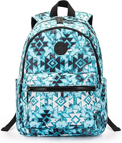 Montana West Mochila de campus estilo bohemio étnico azteca bohemia, impermeable, casual, bolsa de viaje vintage, F-Turquesa, Mochilas de lona